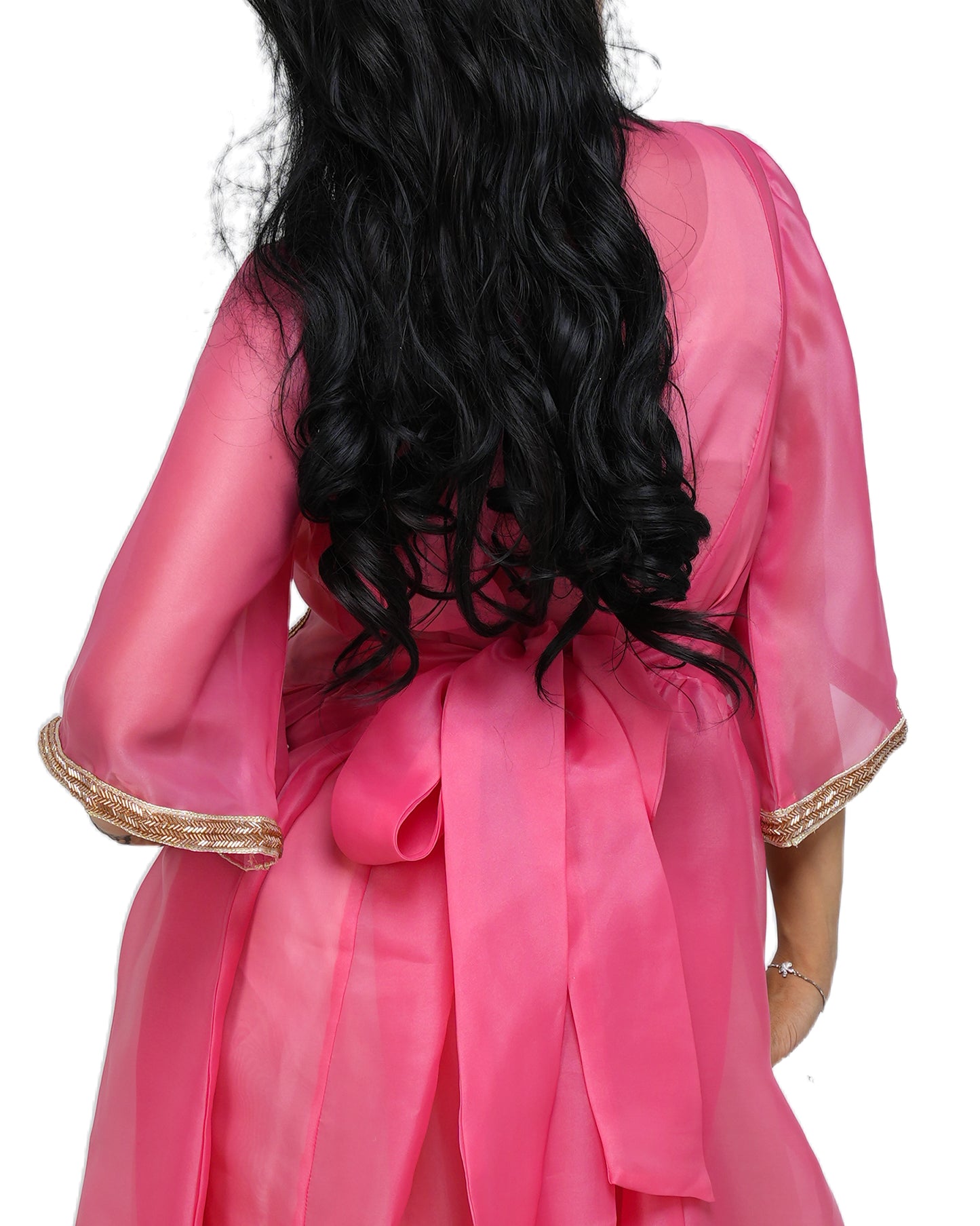 Organza dress with lace and crystals