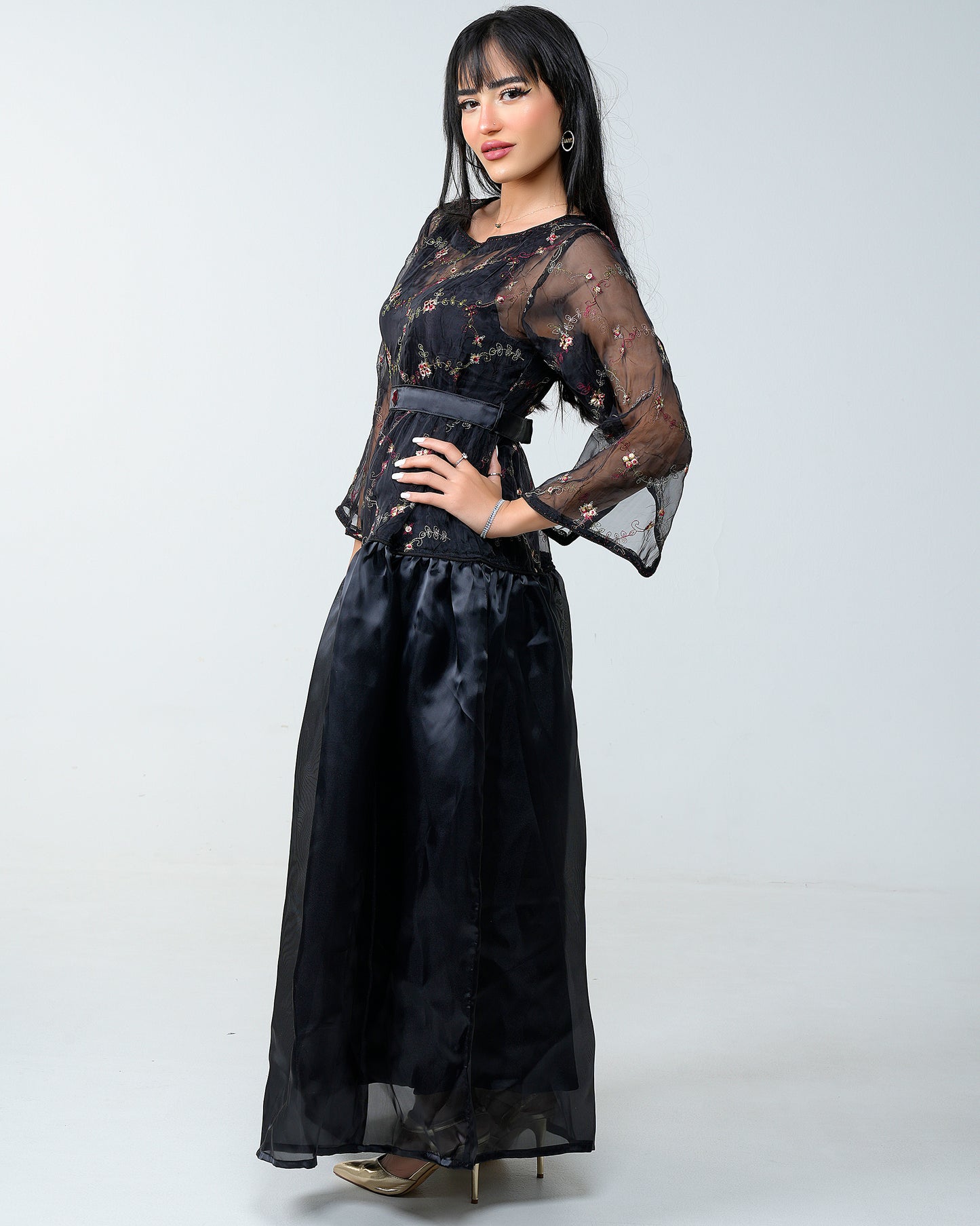 Satin and organza dress